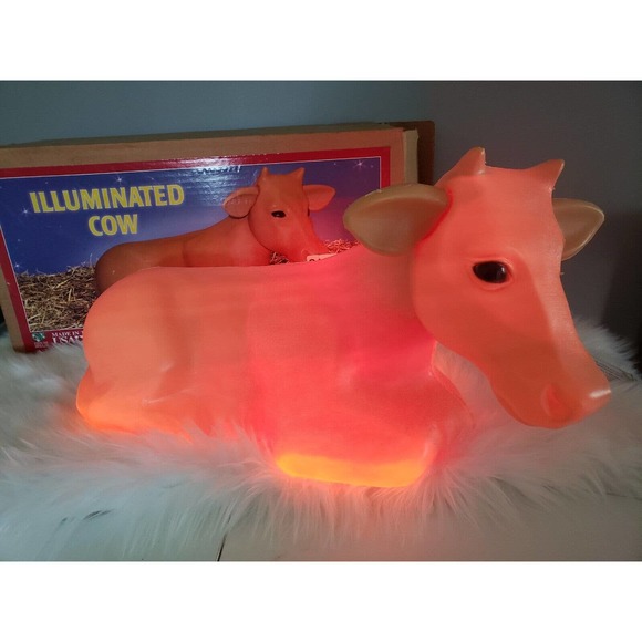Empire Holiday Vintage Illuminated Cow Blow Mold Empire Original